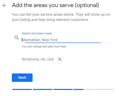 GMB Profile Step 6 Add Your Delivery Service Area